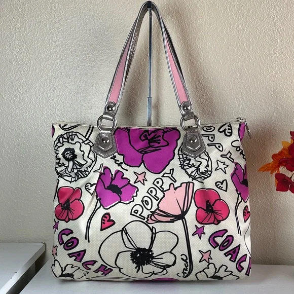 Coach Poppy Floral Tote L1071-16306 - Picture 2 of 11